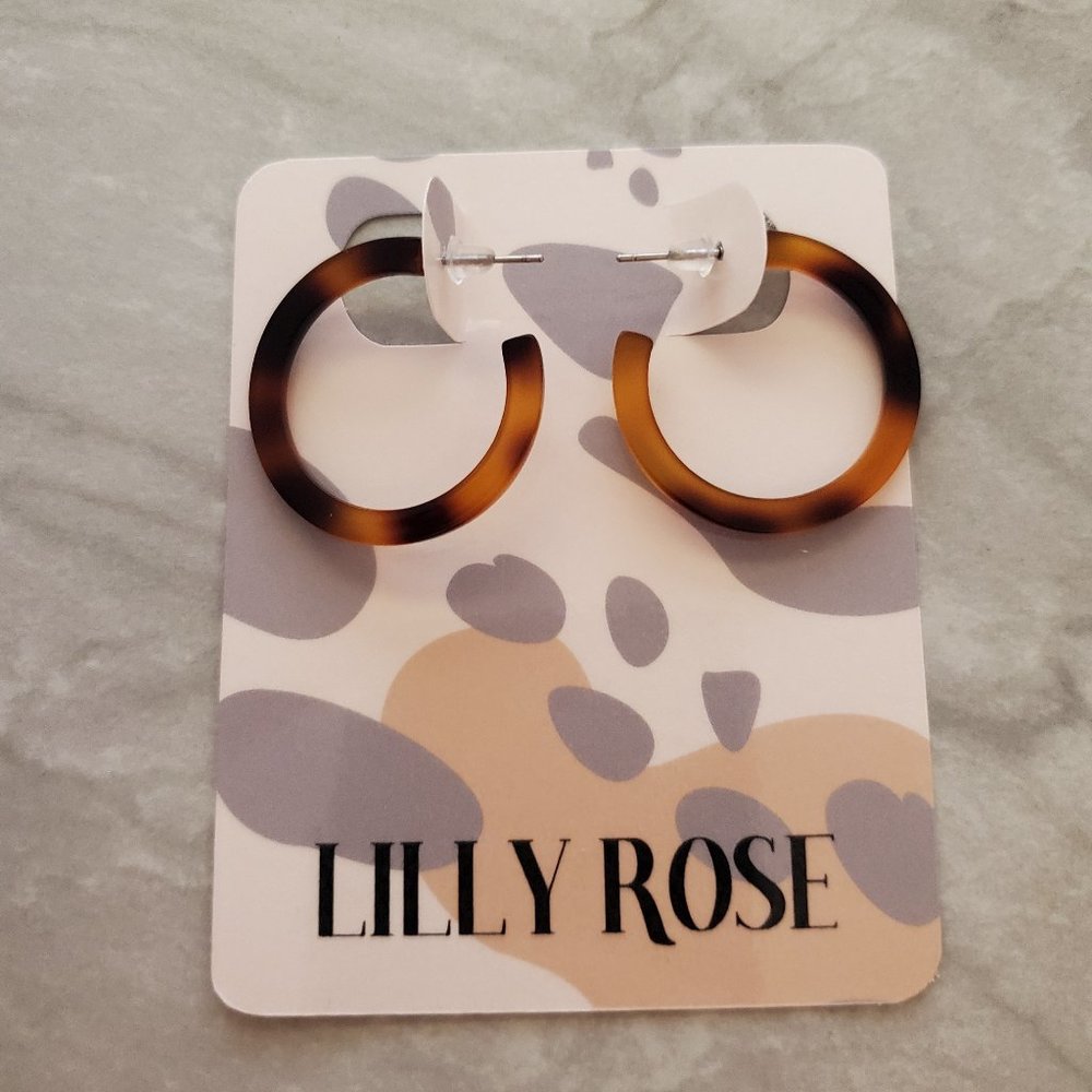 ✨ 3 for $15  Classic Mini Tortoise Shell Hoop Drop Dangle Earrings ✨